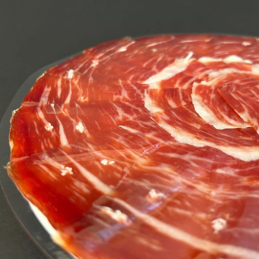 Jamón Cebo de Campo. Jamón Ibérico Cebo de Campo 50%. Loncheado. Cortado a Cuchillo. 90 gr. - Club Jamón
