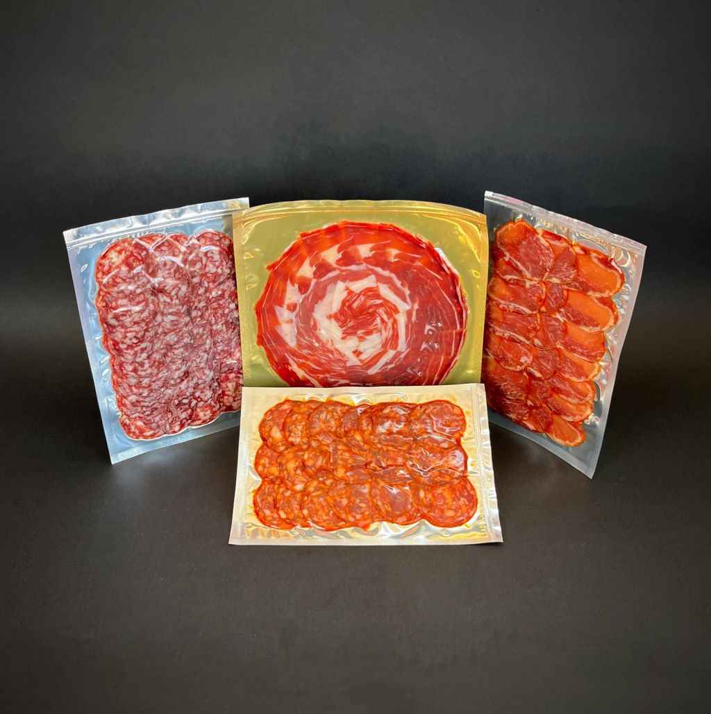 Pack Clásicos de España Oro. Ahorra con 4 Sobres de Embutidos Ibéricos y Jamón Ibérico de Bellota 100%. Loncheados. Sobres de 100 gr. - Club Jamón